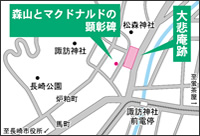 森山栄之助とラナルド・マクドナルドの顕彰碑までの地図